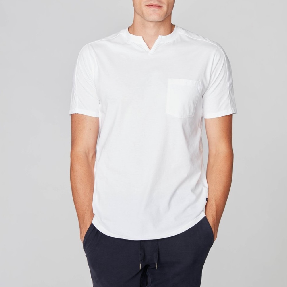 PREMIUM COTTON JERSEY NOTCH NECK CREW